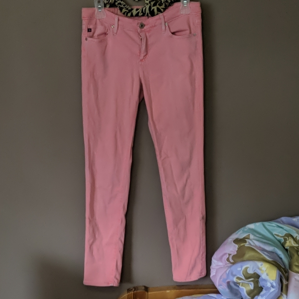 AG Adriano Goldschmied light coral stretchy jeans